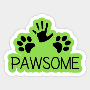 COOL PAWSOME PAW PRINT HAND DESIGN DOG CAT PET LOVERS Sticker